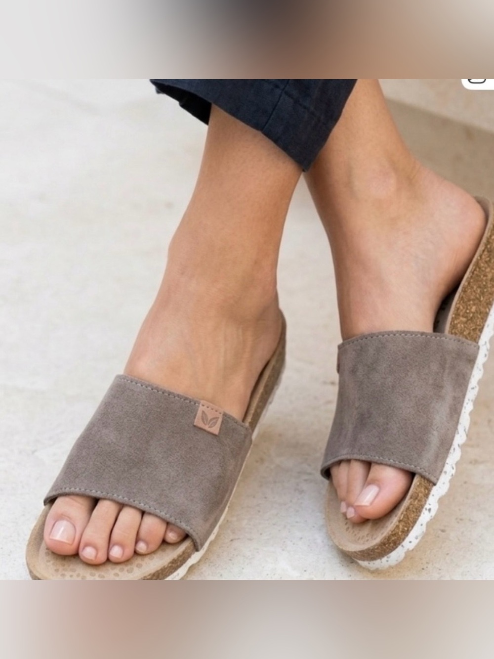 Biostep Women Leather Brown Slide Sandal Size 7.5